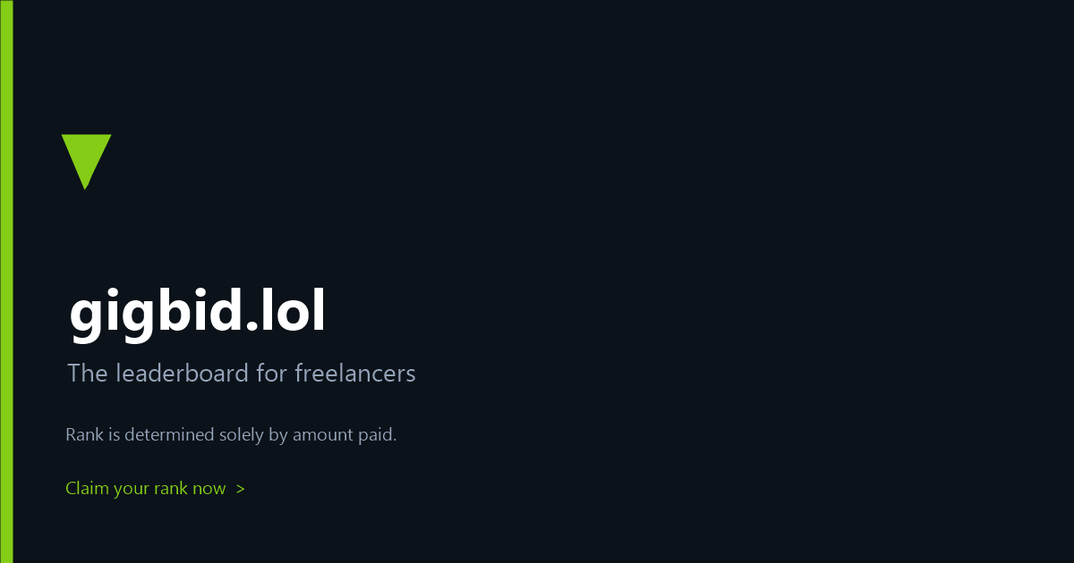 gigbid.lol — The leaderboard for freelancers product preview